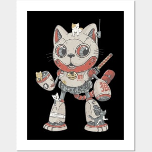 Mecha neko Posters and Art